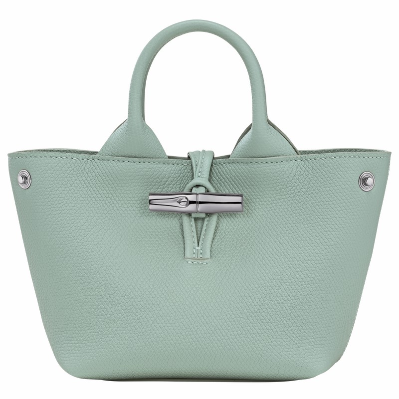 Longchamp Le Roseau XS Handbag - Leather Celadon USA | 10278HFP282