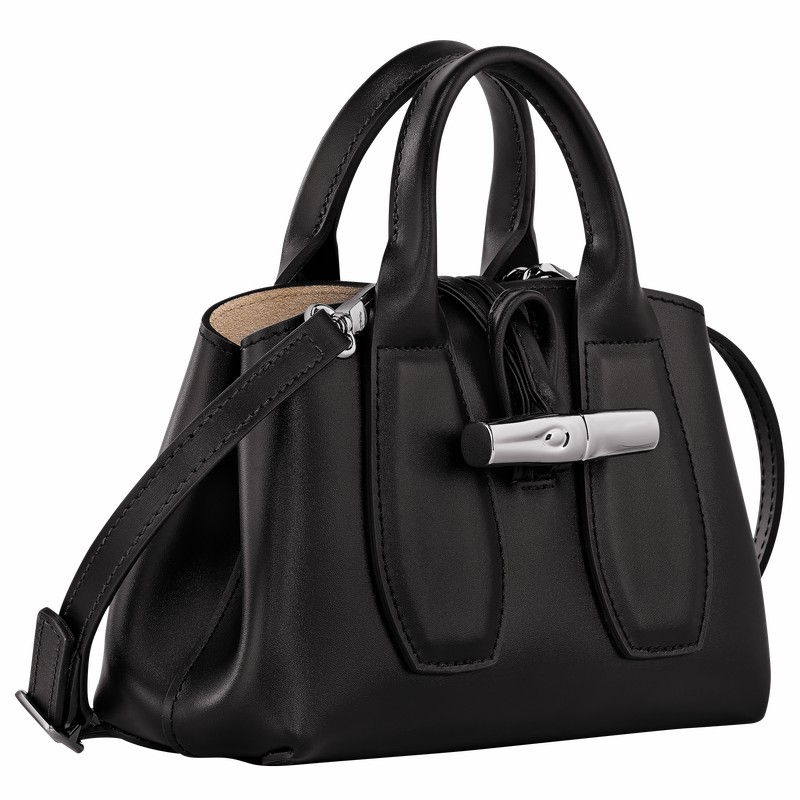 Longchamp Le Roseau XS Handbag - Leather Bag Black | 10057HCL001