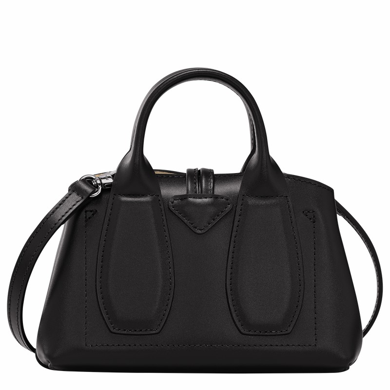 Longchamp Le Roseau XS Handbag - Leather Bag Black | 10057HCL001