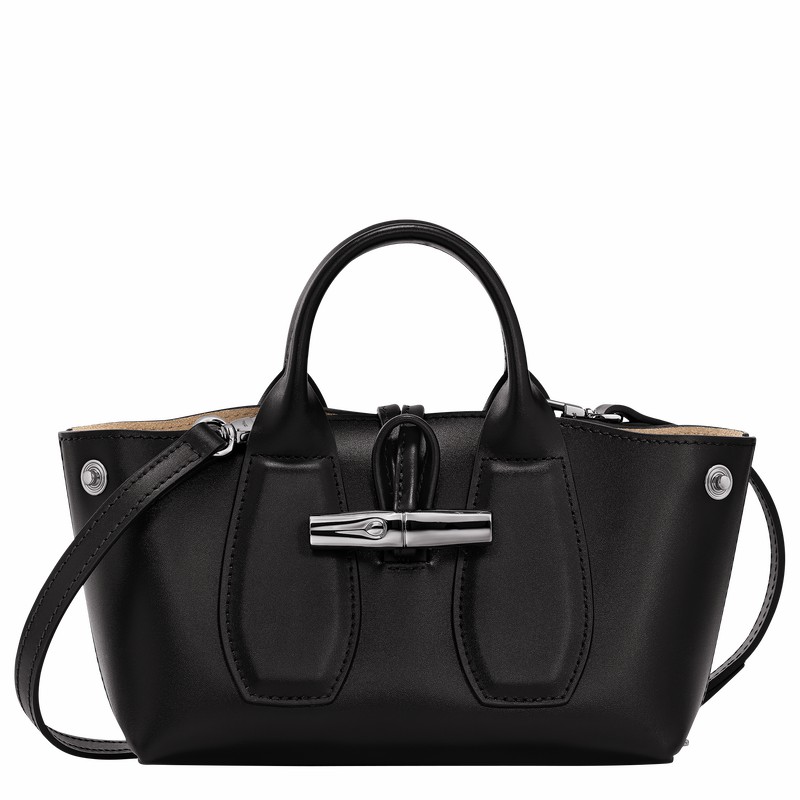 Longchamp Le Roseau XS Handbag - Leather Bag Black | 10057HCL001