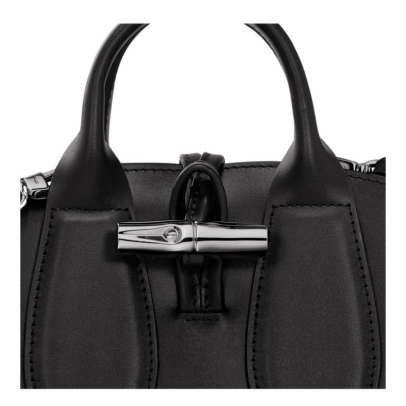 Longchamp Le Roseau XS Handbag - Leather Bag Black | 10057HCL001