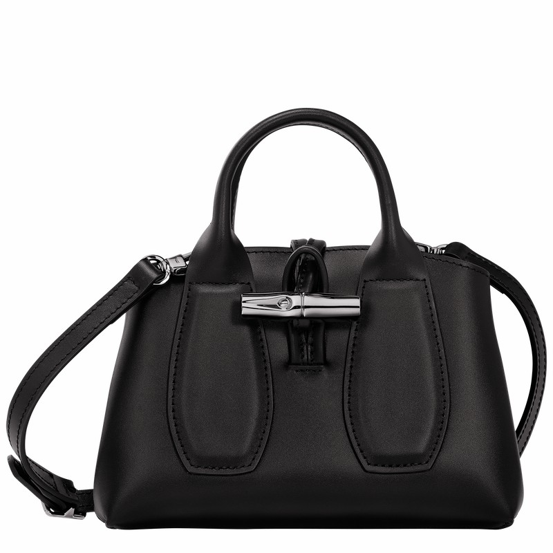 Longchamp Le Roseau XS Handbag - Leather Bag Black | 10057HCL001