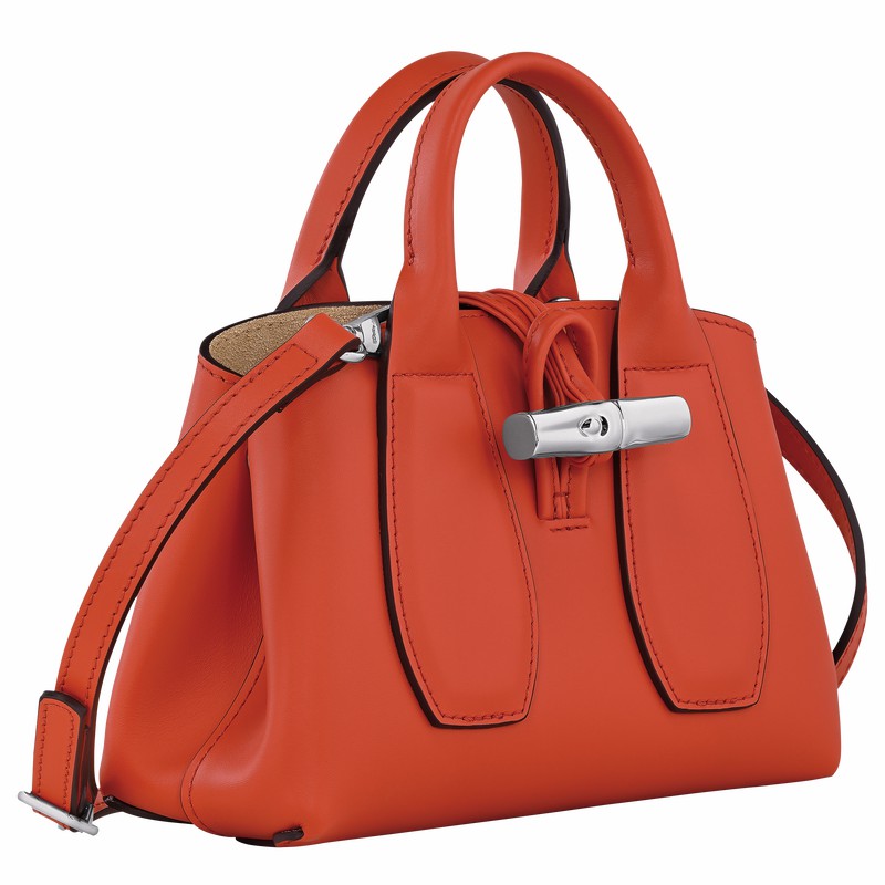 Longchamp Le Roseau XS Handbag - Leather Orange USA | 10057HCL685