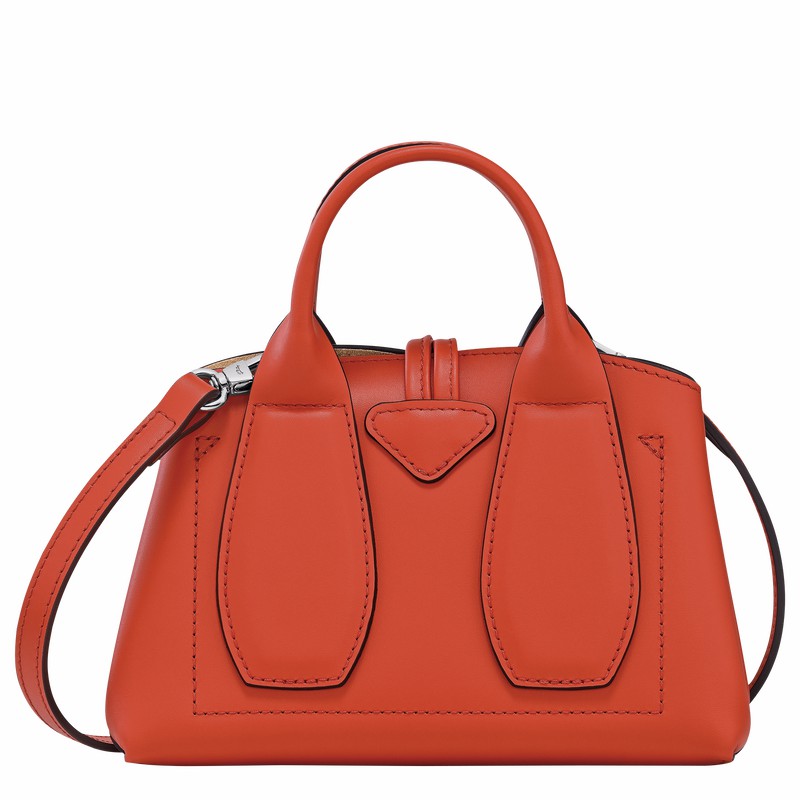 Longchamp Le Roseau XS Handbag - Leather Orange USA | 10057HCL685