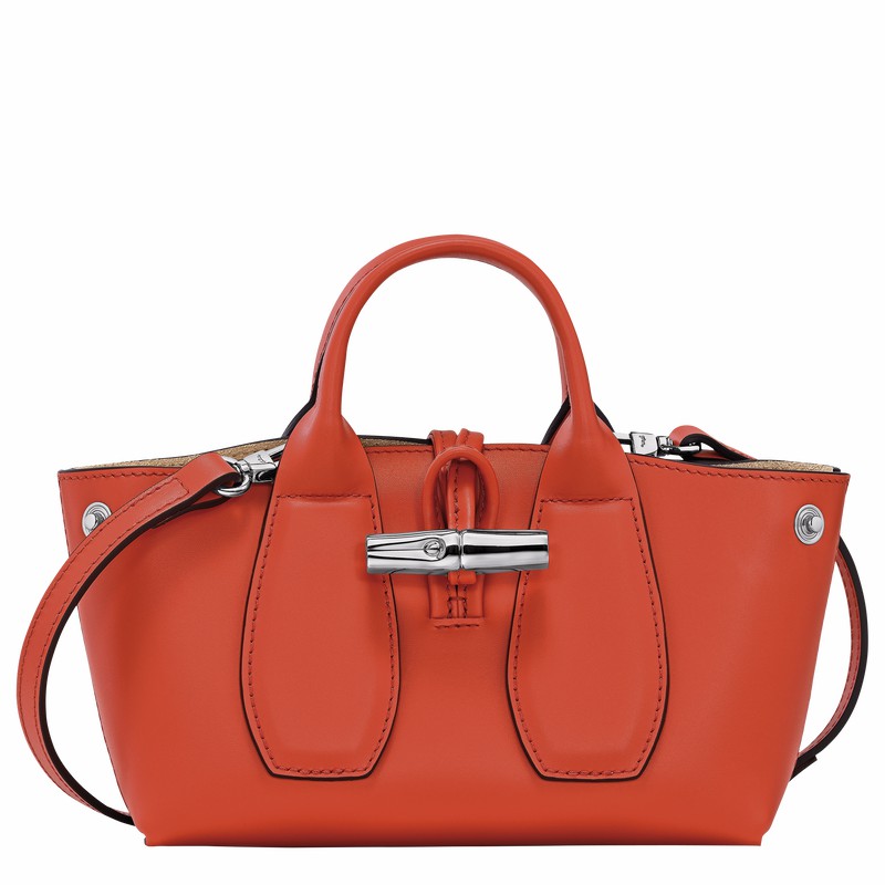 Longchamp Le Roseau XS Handbag - Leather Orange USA | 10057HCL685