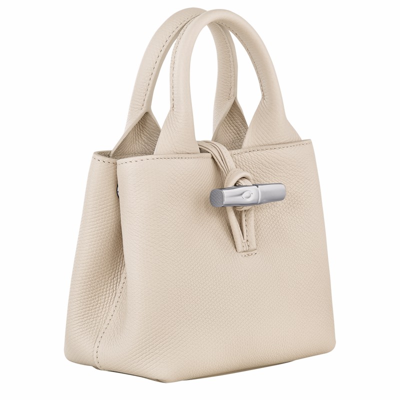 Longchamp Le Roseau XS Handbag - Leather White USA | 10278HFP555