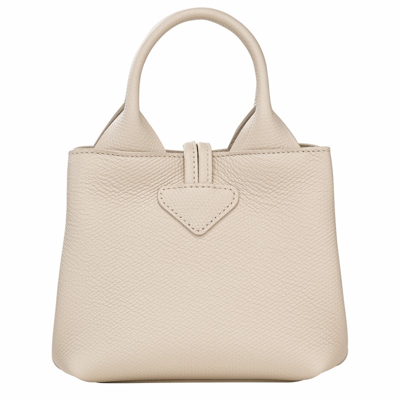 Longchamp Le Roseau XS Handbag - Leather White USA | 10278HFP555