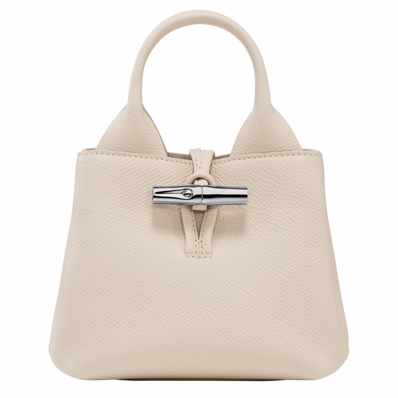 Longchamp Le Roseau XS Handbag - Leather White USA | 10278HFP555