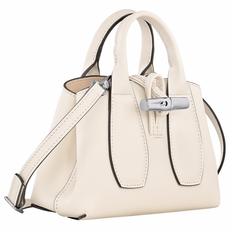 Longchamp Le Roseau XS Handbag - Leather White USA | 10057HCL037