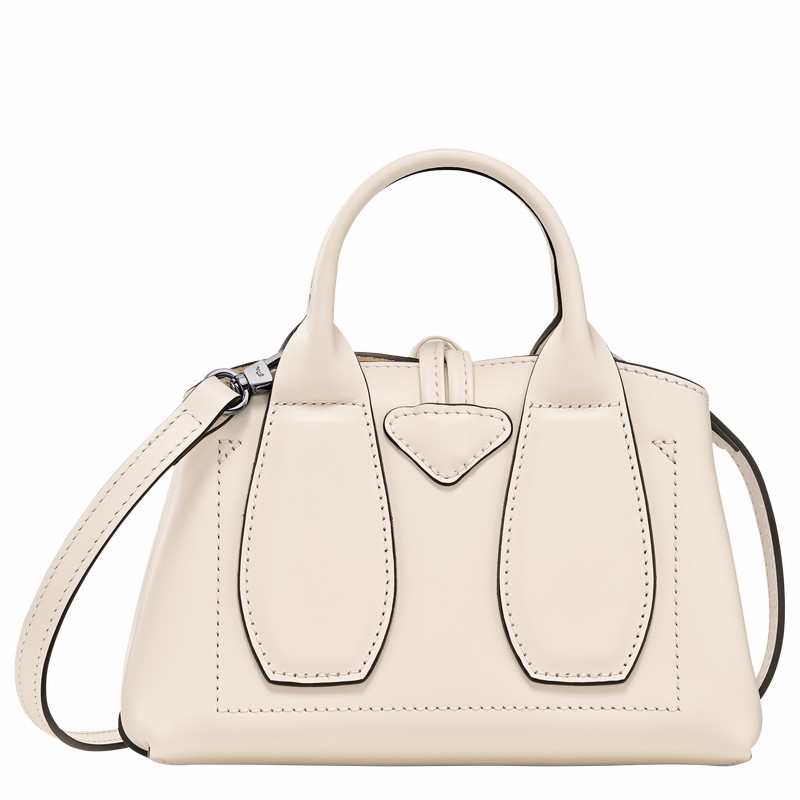 Longchamp Le Roseau XS Handbag - Leather White USA | 10057HCL037