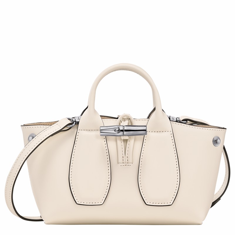 Longchamp Le Roseau XS Handbag - Leather White USA | 10057HCL037