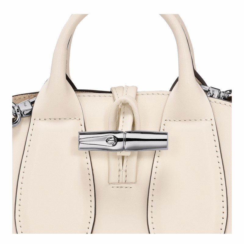 Longchamp Le Roseau XS Handbag - Leather White USA | 10057HCL037