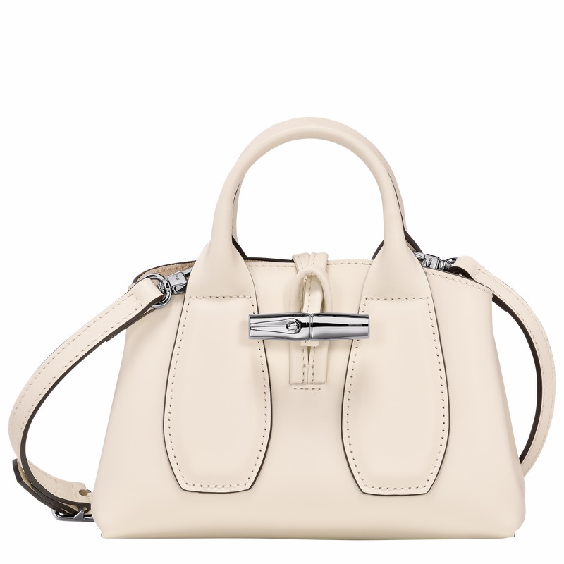 Longchamp Le Roseau XS Handbag - Leather White USA | 10057HCL037