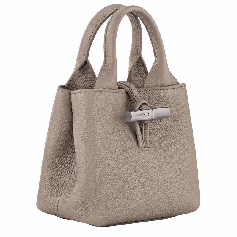 Longchamp Le Roseau XS Handbag - Leather Grey USA | 10278HFP266