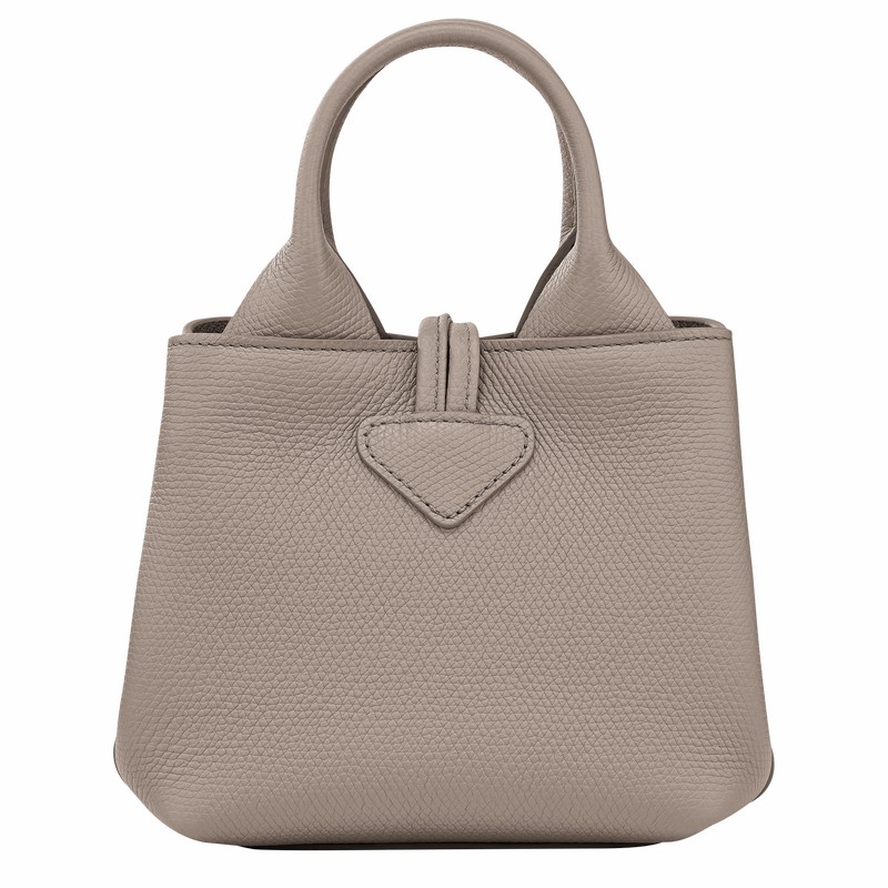 Longchamp Le Roseau XS Handbag - Leather Grey USA | 10278HFP266