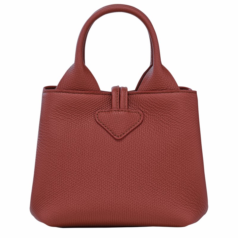 Longchamp Le Roseau XS Handbag - Leather Bag Brown | 10278HFP404