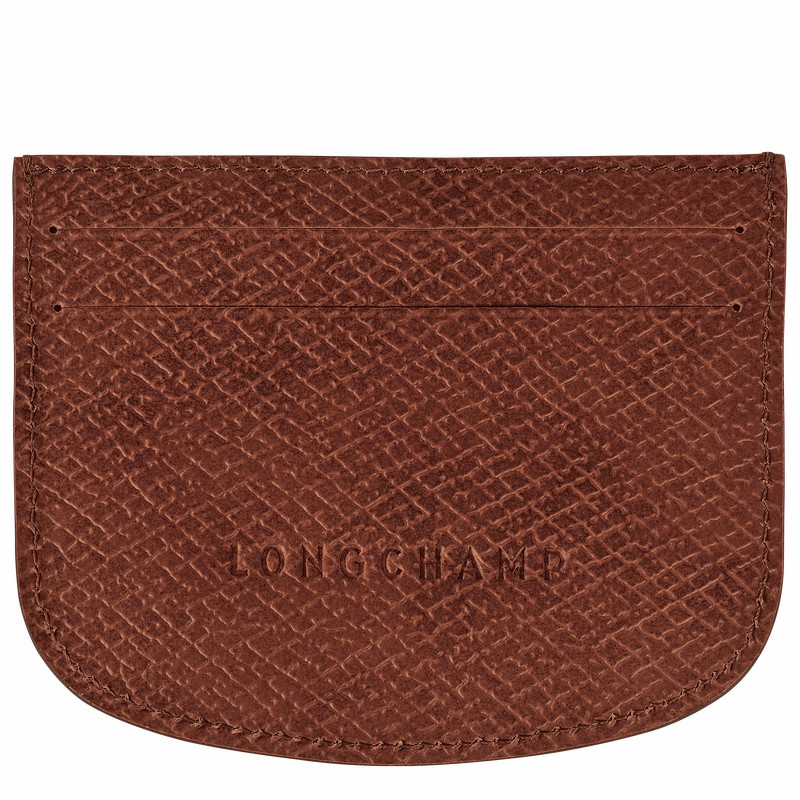 Longchamp ÉPURE Card holder - Leather Brown USA | 30031HYZ035-