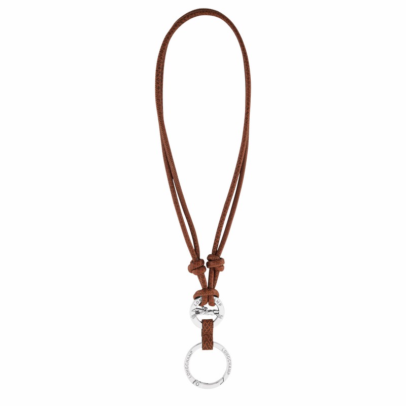 Longchamp ÉPURE Key ring - Leather Brown USA | 36080J02035-