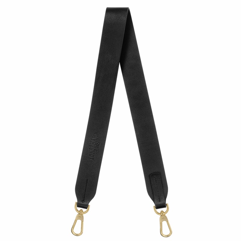 Longchamp Shoulder strap - Leather Black USA | 34208H93001-