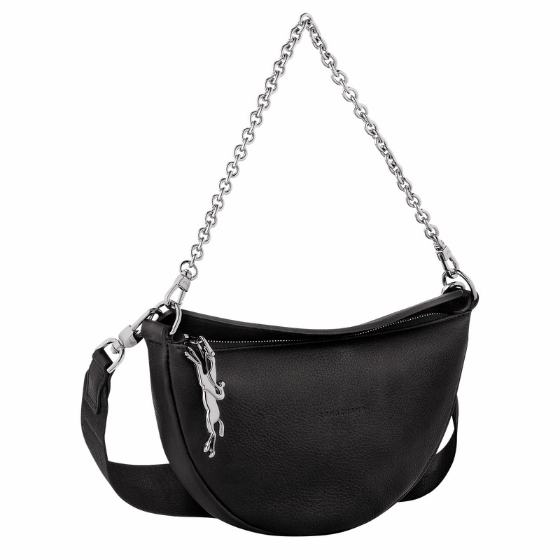 Longchamp Smile S Crossbody bag - Leather Black USA | 10224HDS001