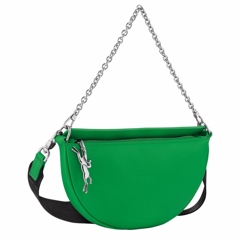 Longchamp Smile S Crossbody bag - Leather Green USA | 10224HDS531