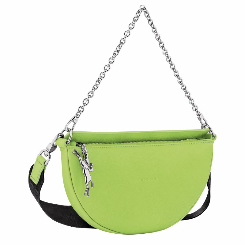 Longchamp Smile S Crossbody bag - Leather Green Light USA | 10224HDS355