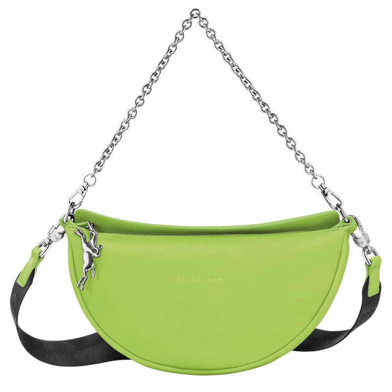 Longchamp Smile S Crossbody bag - Leather Green Light USA | 10224HDS355