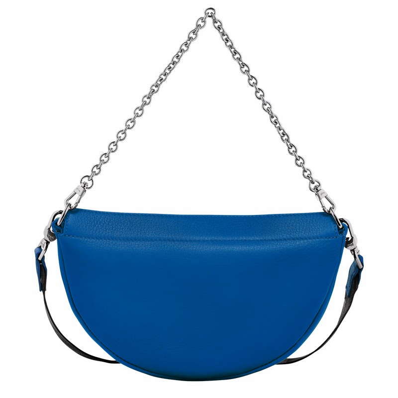 Longchamp Smile S Crossbody bag - Leather Blue USA | 10224HDSI17