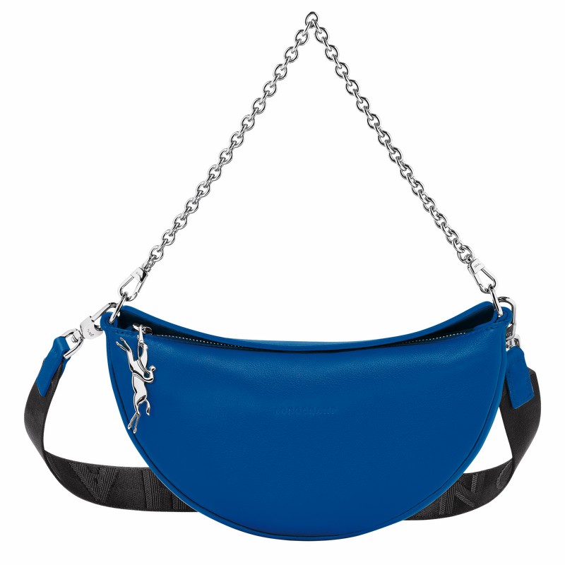 Longchamp Smile S Crossbody bag - Leather Blue USA | 10224HDSI17