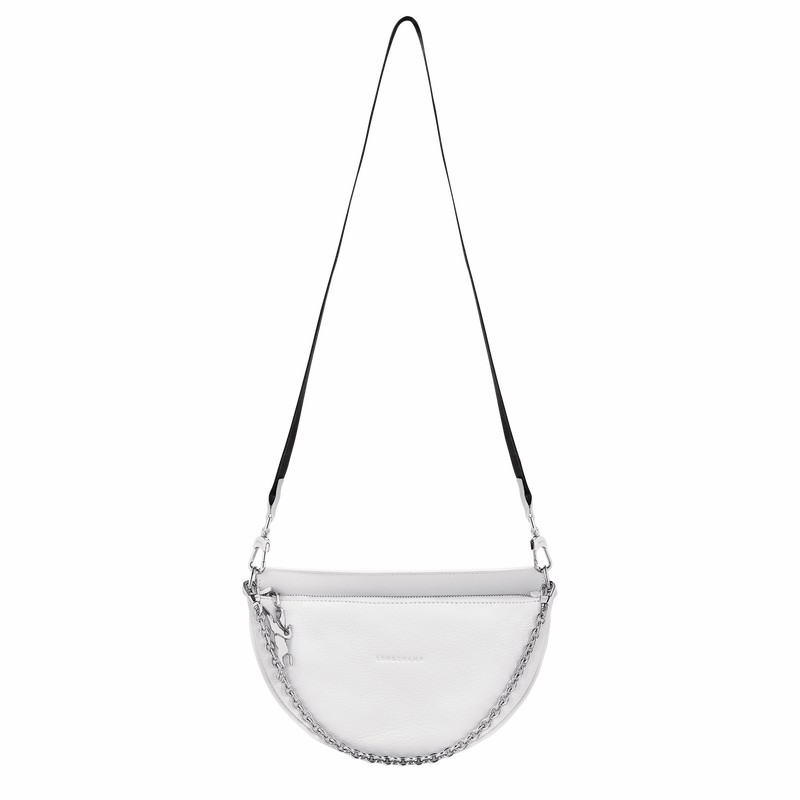 Longchamp Smile S Crossbody bag - Leather White USA | 10224HDS007