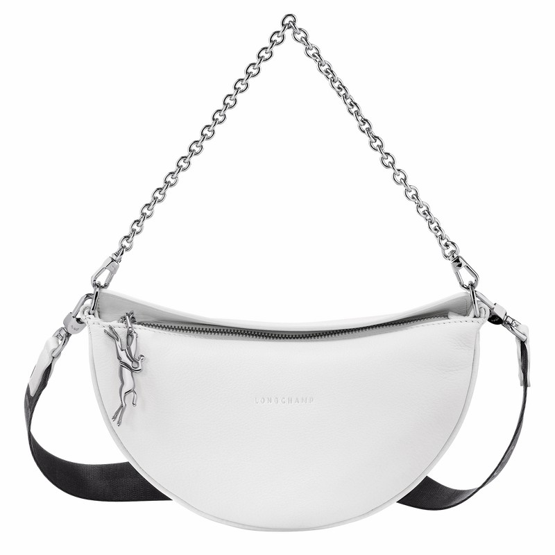 Longchamp Smile S Crossbody bag - Leather White USA | 10224HDS007